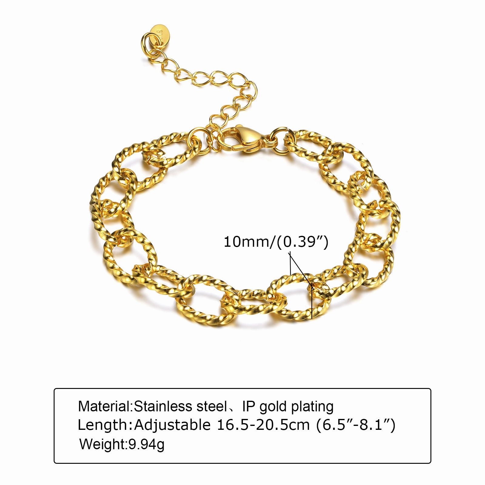 Wholesale Zircon Thick Chain Stainless Steel Bracelets