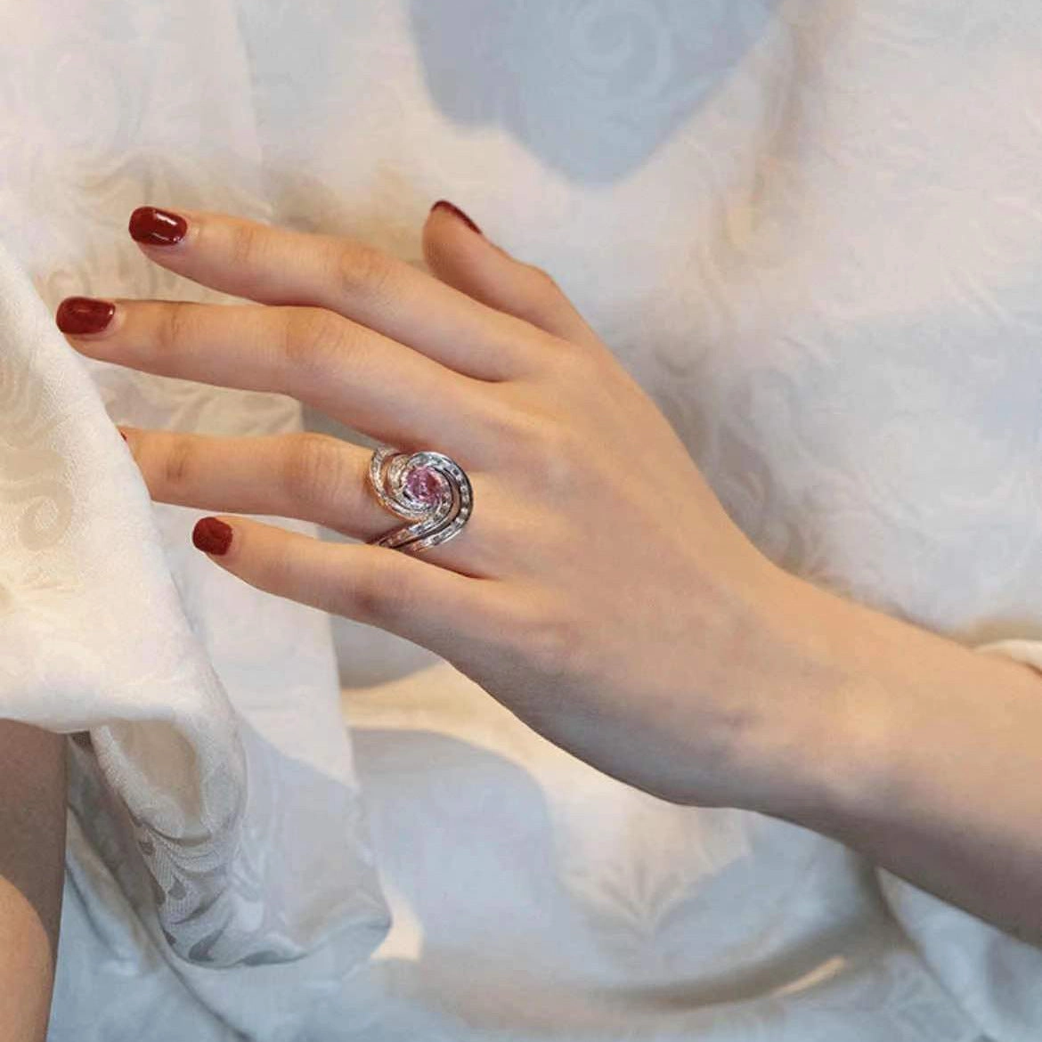 Wholesale Zirconia Rotation Rhodium Plated Copper Rings