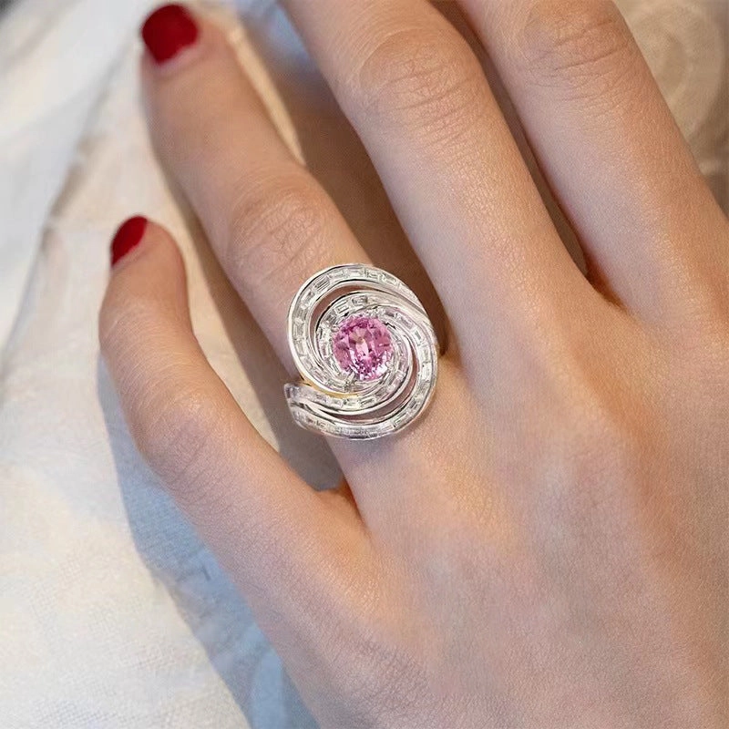 Wholesale Zirconia Rotation Rhodium Plated Copper Rings
