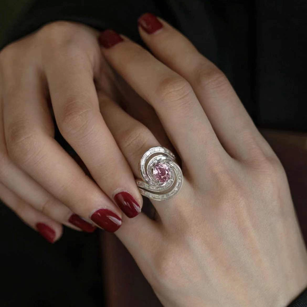 Wholesale Zirconia Rotation Rhodium Plated Copper Rings