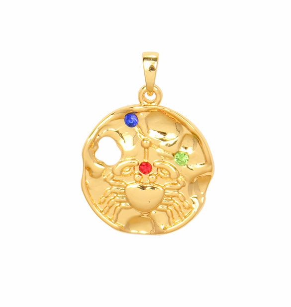 Wholesale Zodiac Gold Coin Pendant Copper Necklaces