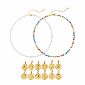 Wholesale Zodiac Gold Coin Pendant Copper Necklaces