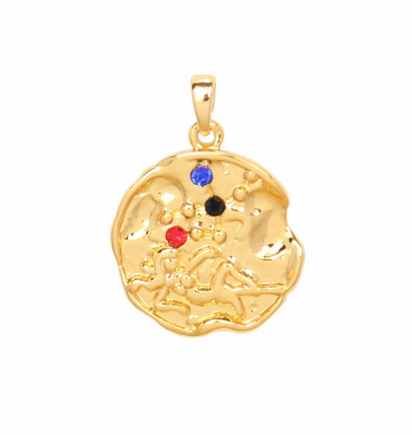 Wholesale Zodiac Gold Coin Pendant Copper Necklaces