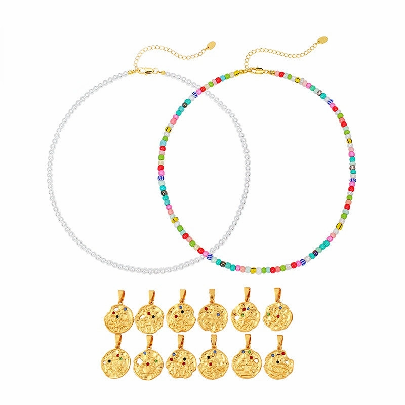 Wholesale Zodiac Gold Coin Pendant Copper Necklaces