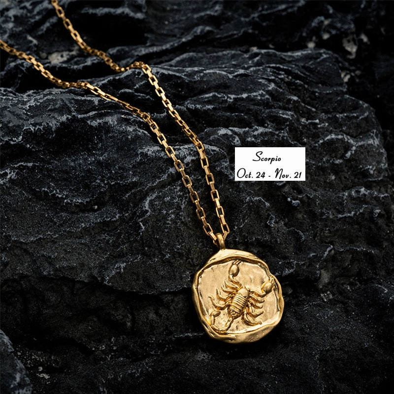 Wholesale Zodiac Oval Pendant Titanium Steel Necklace