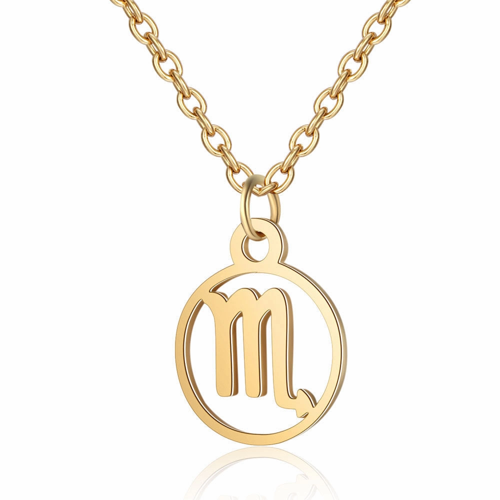 Wholesale Zodiac Pendant Titanium Steel Necklace