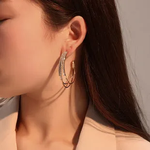 WholesaleNew Creative Trend Rhinestone Crystal Pineapple Stud Earrings Personalized Fruit Earrings